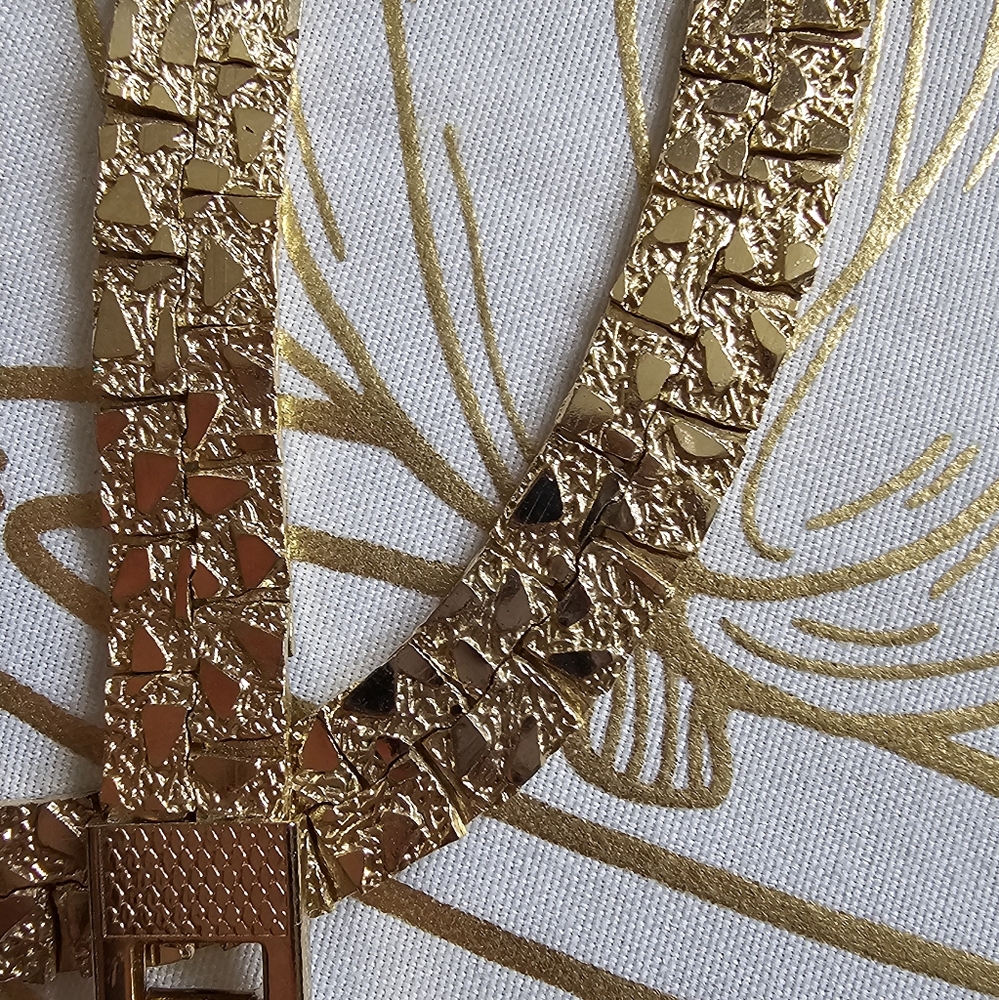 Vintage Necklace. Pale Goldtone Nugget Design. Korea - Picture 8 of 9